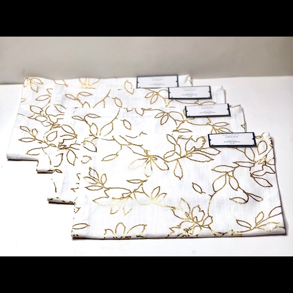 Set of 4 Gold Leaf Placemat - Threshold - Picture 3 of 3